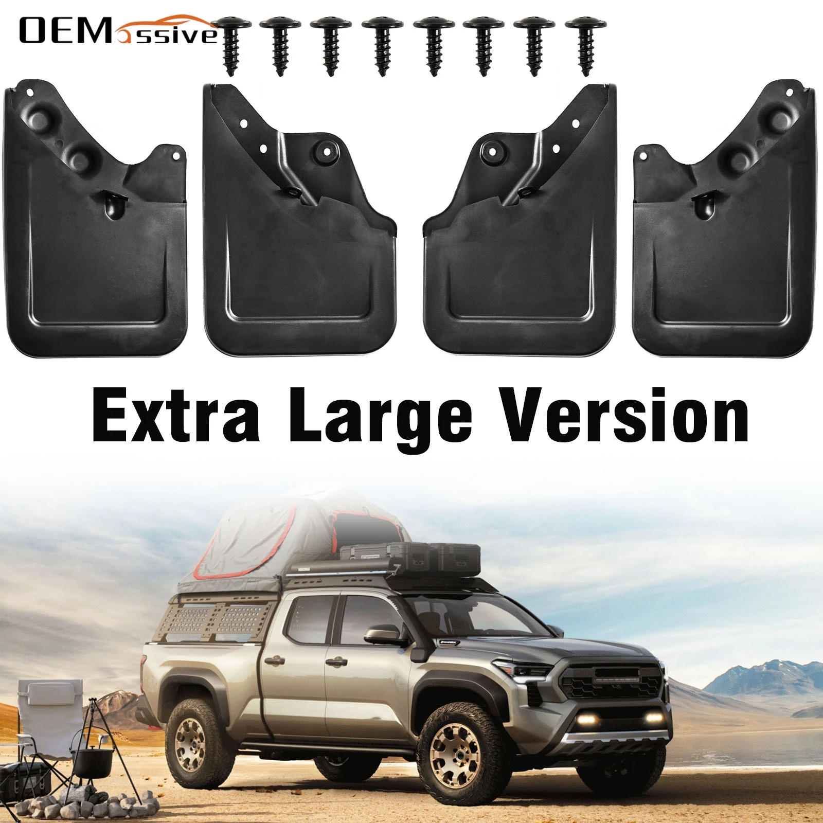 Extra Large Version 4pcs For Toyota Tacoma 2024 2025 N400 Mud Flaps Splash Guards Mudguards Fender Front Rear Car Accessories