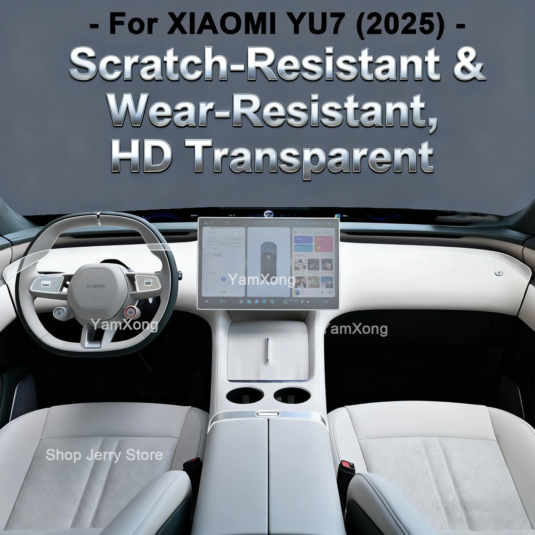 

For XIAOMI YU7 (2025) Interior Protective Film Full Set Anti-Scratch Dashboard Center Console Cover Accessories Car Styling