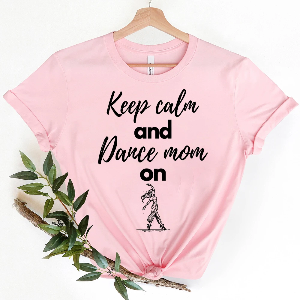 Dance Mom Tee Tshirts Mom's  Women Clothes Letter Printed T-shirt Summer Fun Casual Comfortable Round Neck Top Mother's Day Gift