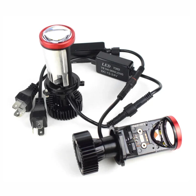 Y8 H4 LED المصابيح الأمامية السيارات H4 LED أضواء جهاز عرض صغير عدسة 6000K السوبر مشرق 22000LM عالية منخفضة شعاع سيارة العلوي LED مروحة تربو #1