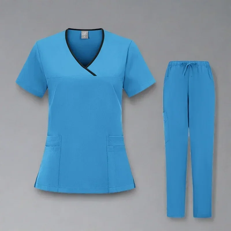 Uniformes quirúrgicos para mujer, conjunto exfoliante médico para enfermera, salón de belleza, ropa de trabajo, top, pantalones, Spa, médico, traje clínico de enfermería