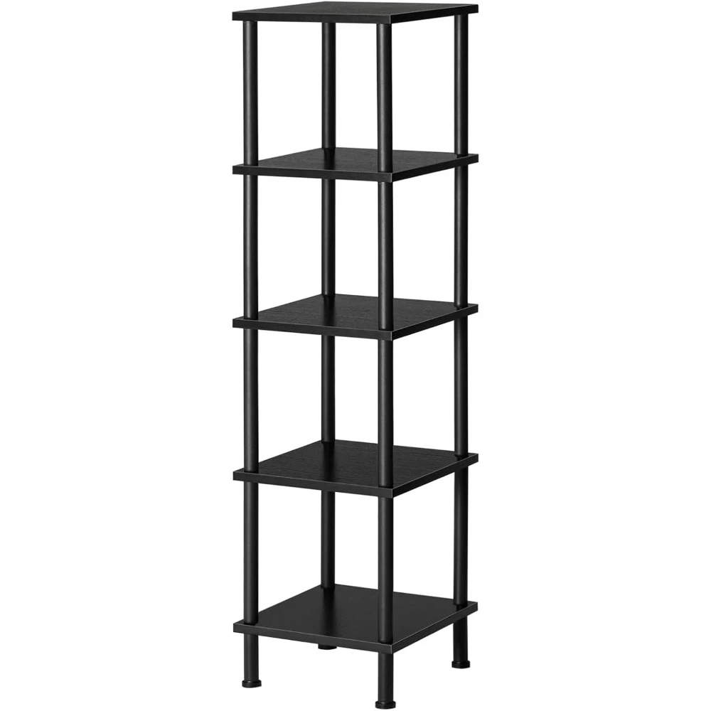 5 Tier Corner Shelf, Corner Square Shelf Display Shelf, High Storage Shelf Plant Shelf, Small Space Corner Bookshelves images - 6