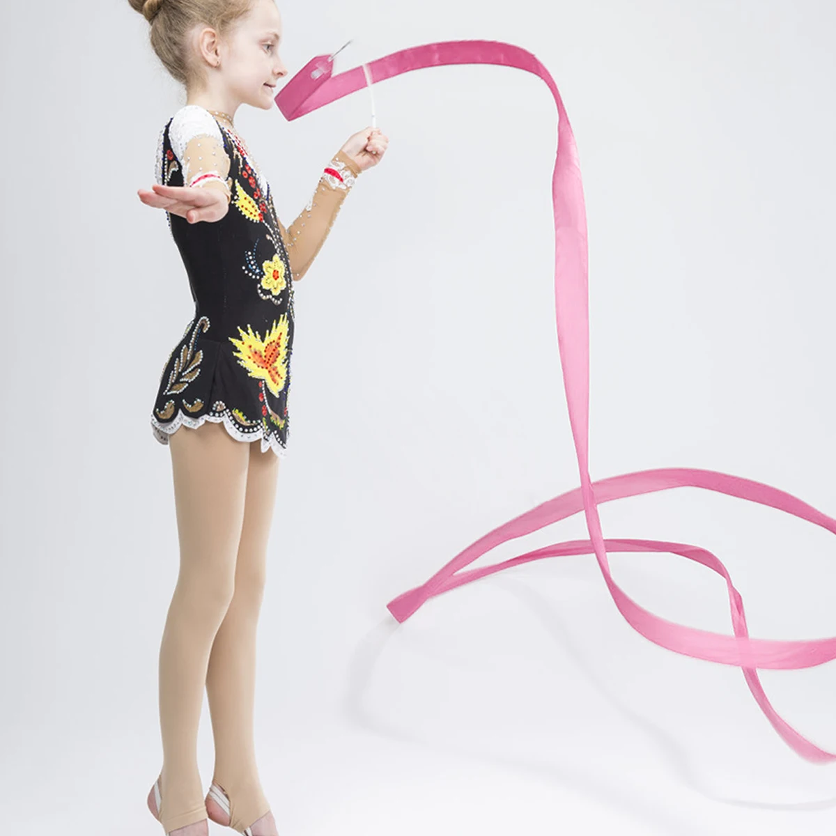 

2 Pcs Ribbon Props Dance Gymnastics Toy Stick Kid Wooden Ribbons for Dancing Child Twirling