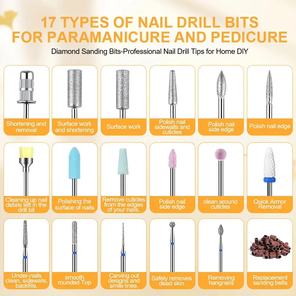 Perceuse à Ongles Électrique de Bureau pour Verhéritage Gel, Dissolvant avec Lumière LED USB, Outils d'Art, 35000RPM