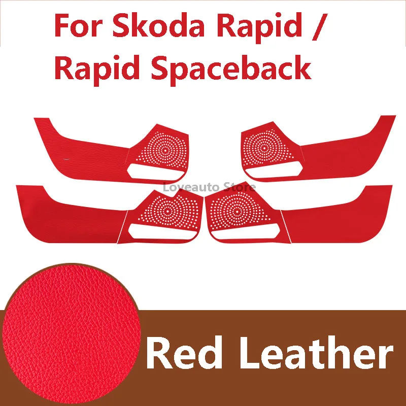 For Skoda Rapid / Rapid Spaceback Car Door Anti Kick Protector Pad Leather Door Plank Mat Cover Sticker Accessories 2021 2020