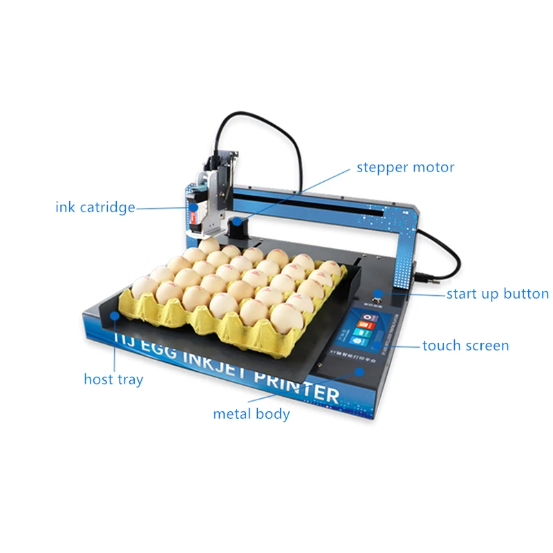 HUMJIHIRO Egg Inkjet Printer 12.7MM Online Thermal Inkjet Printer for Egg QR Barcode Variable Date Expiry Date Number Logo