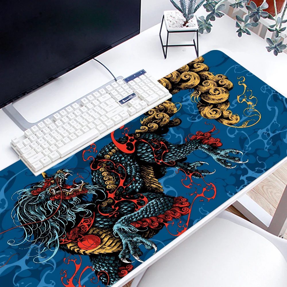 

China Dragon Mousepad Large Gaming Mouse Pad LockEdge Thickened Computer Keyboard Table Desk Mat