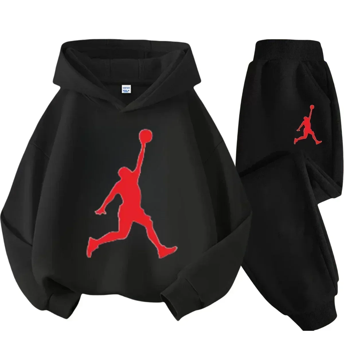 الخريف ملابس علوية بأكمام طويلة للربيع نيويورك الأردن الأطفال هوديي 2 قطعة مجموعة صبي فتاة طفل السراويل دعوى عادية موضة ملابس رياضية مروحة #3