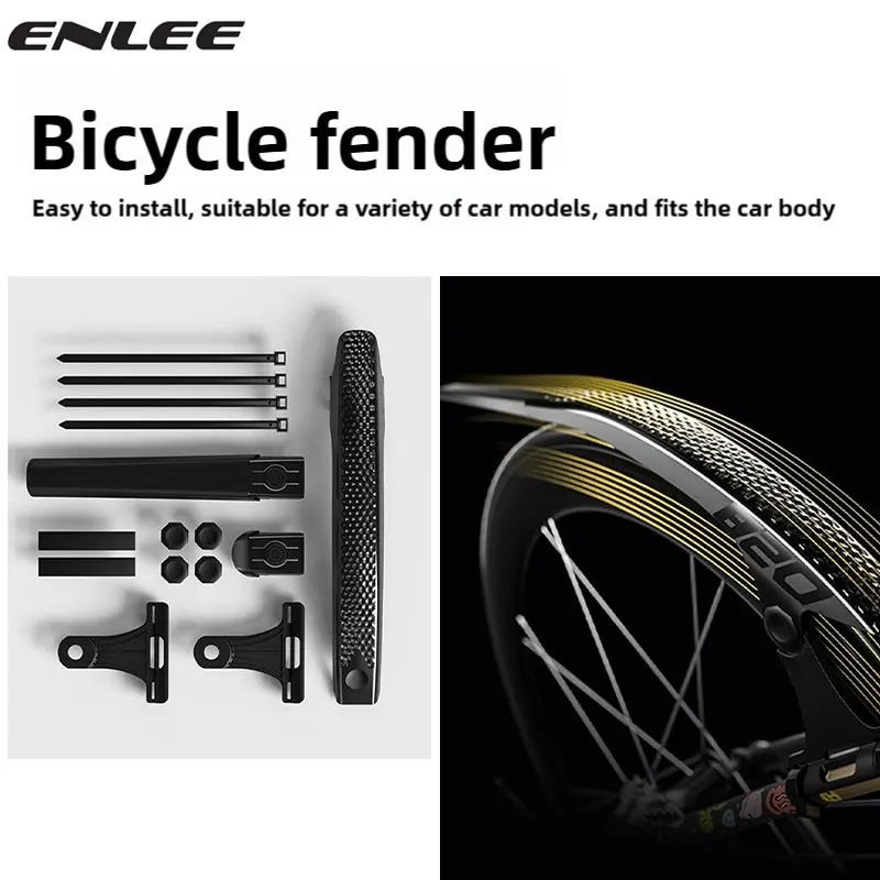 

ENLEE Road Bike Fender Melon Folding Bike Bicycle Quick Release Extended Rain Plate Adjustable 700CX32-50MM Fender