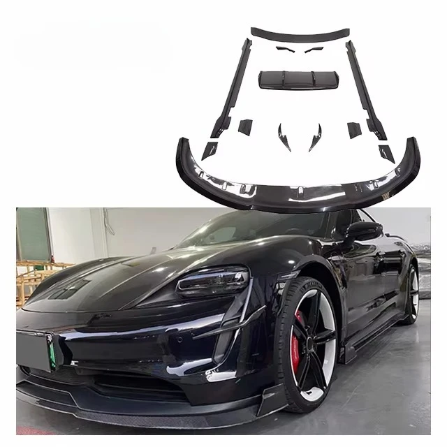 

For Porsche Taycan Upgrade Revozport Style Carbon Fiber Body Kit Front Lip Rear Diffuser Side Skirt Spoiler