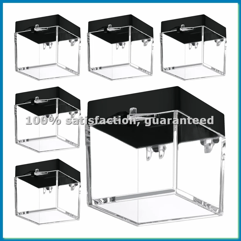 6pcs Transparent Plastic Rock Collection Display Case Sturdy Organizer for Gemstones Jewelry and Collectibles Storage-ABFB