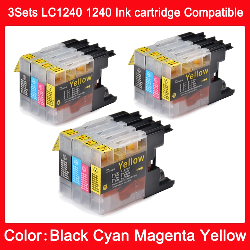 

3sets LC1240 1240 Ink cartridge Compatible For Brother DCP-145C 163C 165C 185C 195C 197C 365CN MFC-J435W J5910DW J625DW J6910DW