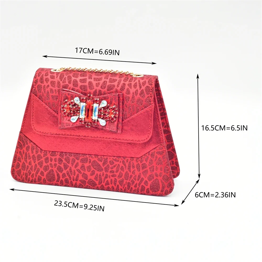 Nigerian Latest Shoes and Bags To Match Shoe and Bag Set for Party in Women Italian Rhinestones Elegant Peep Toe Sandals