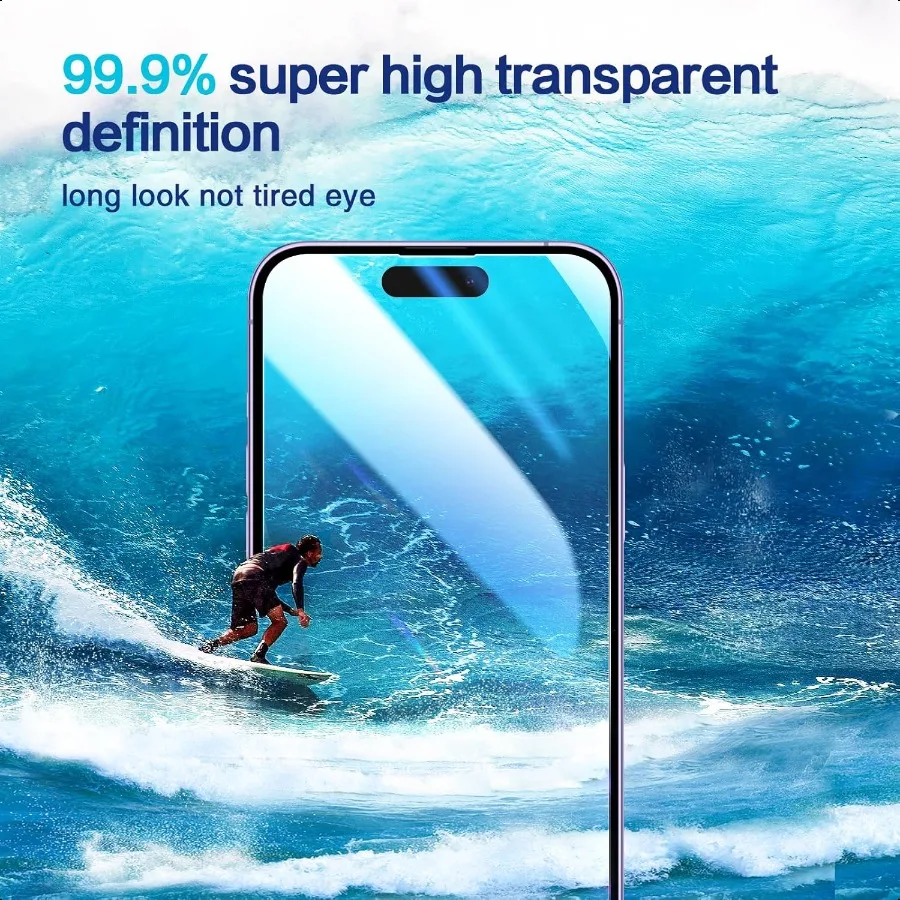 واقي شاشة زجاجي عالي الوضوح مناسب لهاتف iPhone 14 plus [6.7 ] [3 عبوات] [مع أداة التثبيت تأتي مع ثلاثة مجموعات