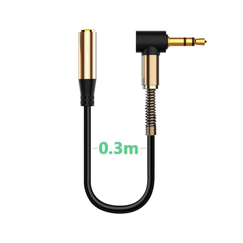 Audio 3.5Mm Jack Aux Audio Male To Female Elbow Extension Cable 90 Degree Right Angle Auxiliary Speaker Cable for Pc Headphone