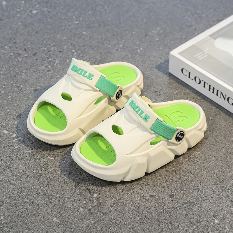 Un paio di pantofole estive aperte per bambini, scarpe da spiaggia morbide, comode e leggere per esterni, taglia 30/31-34/35,RA-2318-5