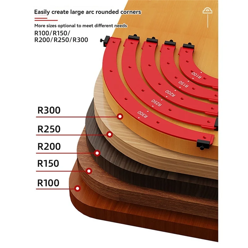 

【Superdeals】5 Inner/Outer Corner Large Arc Mold Electric Router Slotting Template Woodworking Curved Angle Chamfering Template T