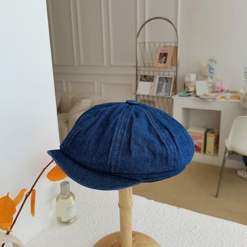 Fashion Newsboy Caps Men Women Denim Octagonal Cap British Painters Hats Spring Summer Berets Flat Caps Hip Hop Berets gorras