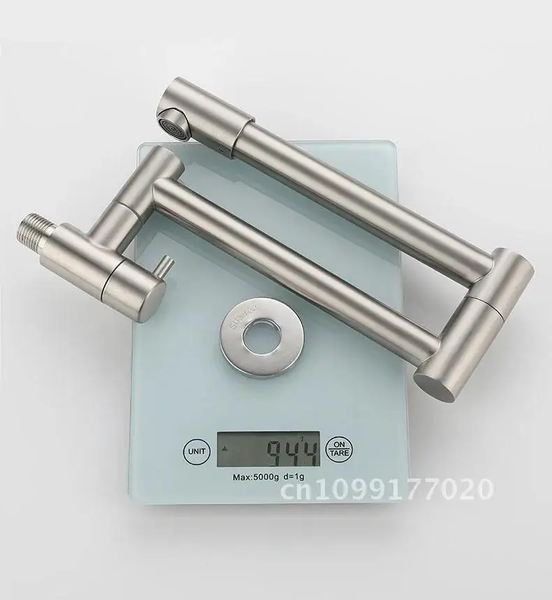 الفولاذ المقاوم للصدأ خالية من الرصاص الحائط لمط صنبور طوي موقد بالوعة المطبخ صنبور واحد ثقب الباردة صنبور واحد صنبور واحد