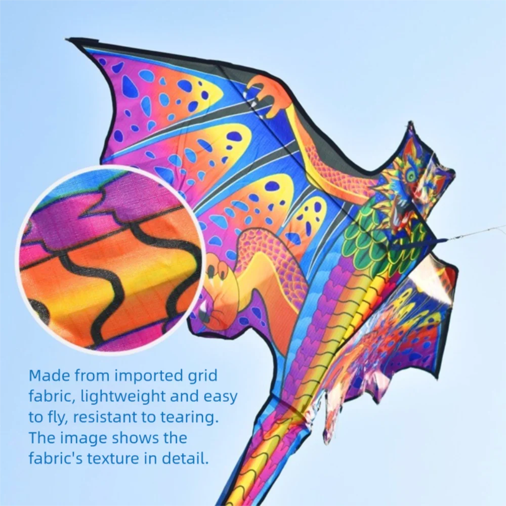 New Easy to Fly Dragon Kite Good Flying Cartoon Children's Kite Pterosaur with 100 Meter Kite Line Outdoor Flying Toy Fun Sports