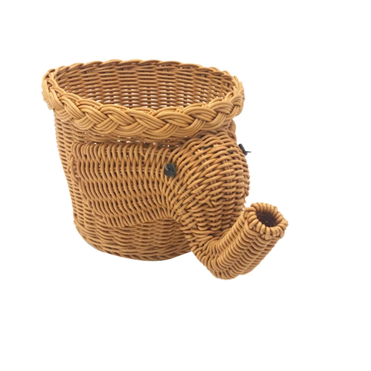 Handmade Bamboo Elephant Wicker Picnic Basket Food Bread Camping Picnic Basket Bamboo Fruit Storage Basket