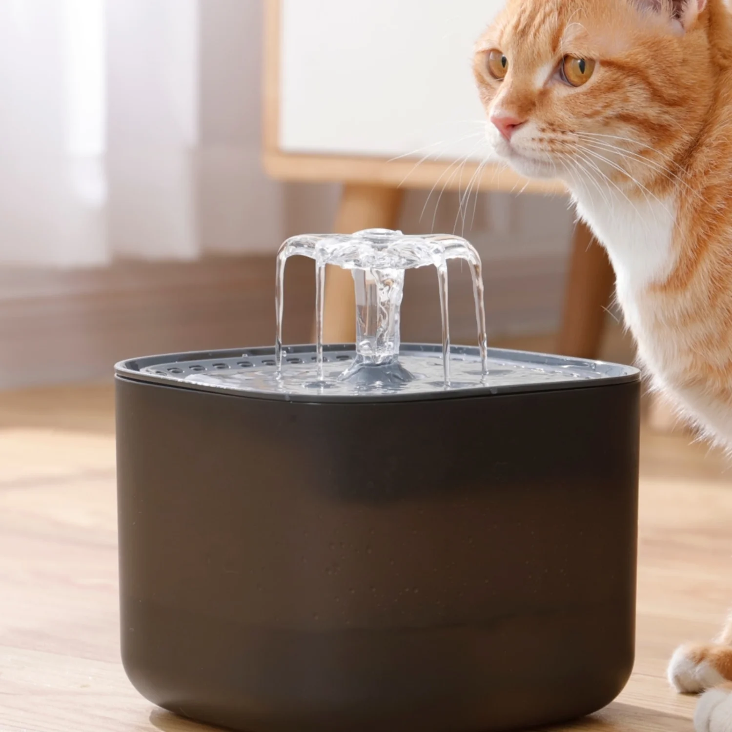 Large Capacity Pet Water Fountain - Automatic Cat Water Dispenser with Faucet Kit, USB Rechargeable, Low Voltage, Quiet Operatio