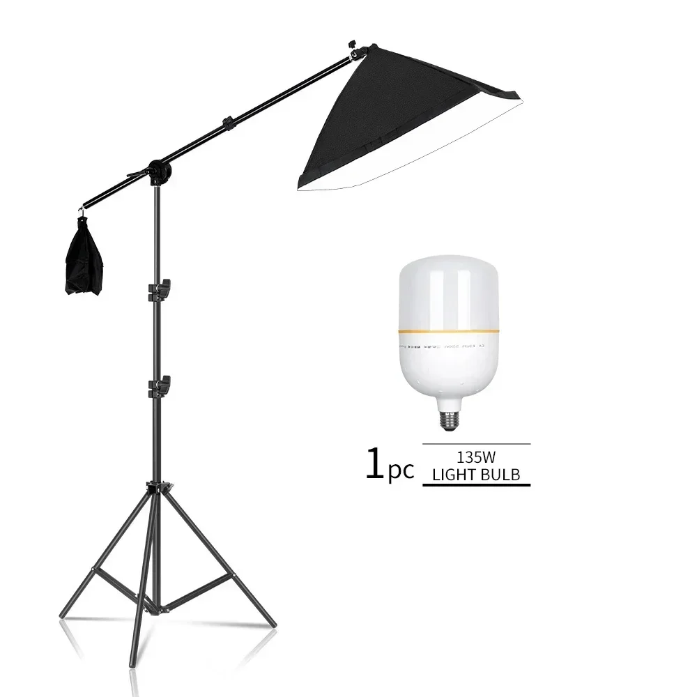 Regulowane ramię statywu typu boom do statywu oświetleniowego z workiem z piaskiem, rozkładane do 135 cm, przenośny uchwyt ramienia statywu do fotografii.