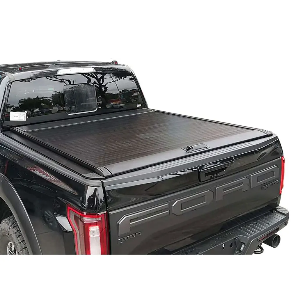 

The Toughest Aluminum Retractable Cover For Ford F150 Raptor Custom-fit Roller Shutter Lid With LED And Lock Trunk Rolling