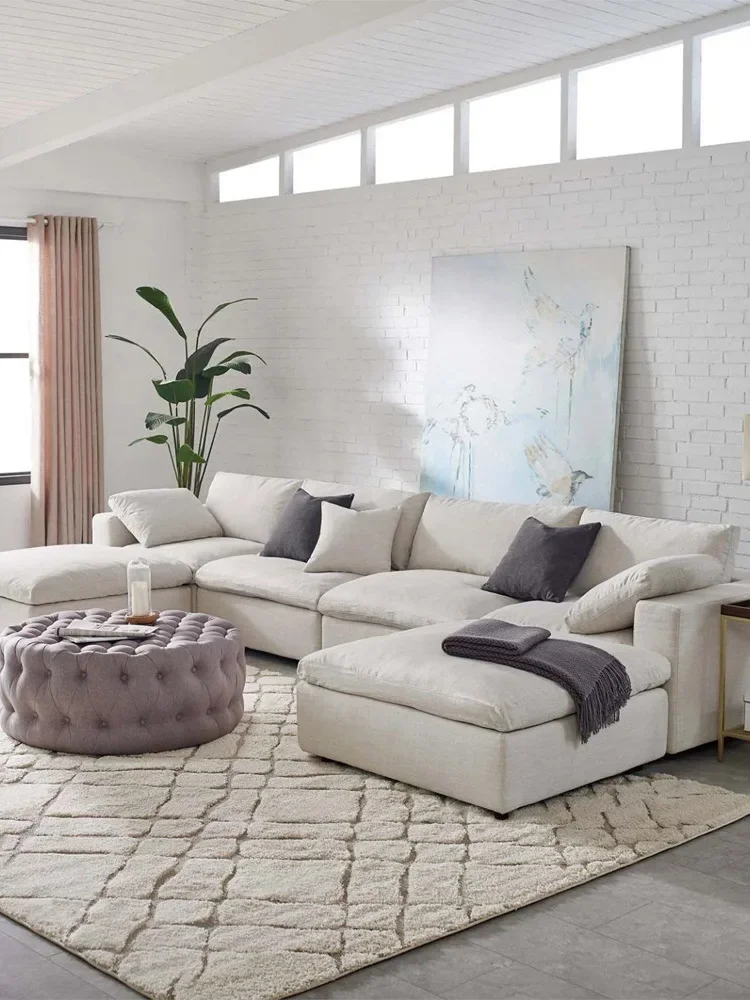 Modular combination sofa living room French furniture Nordic modern white modular combination sofa set