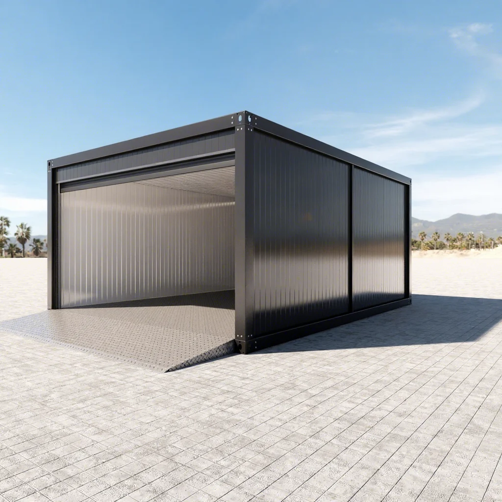 Outdoor Warehouse Workshop Garden Prefab Container Garden Car Shed Garage Shelter House with Door Roller