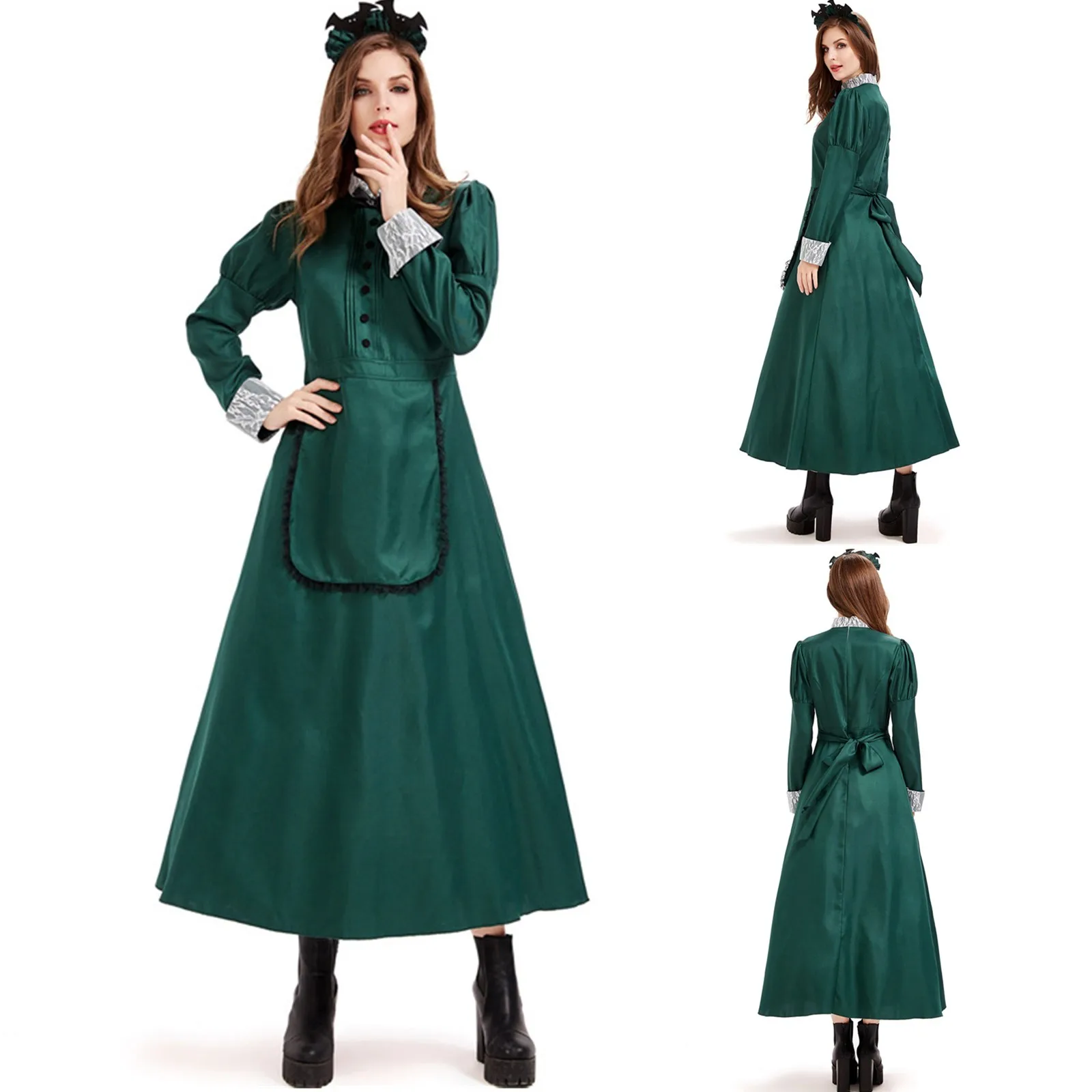 

Gothic Bat Maid Dress for Halloween Cosplay School Masquerade Party Women's Ethnic Costume 18-25 Years Old Spring