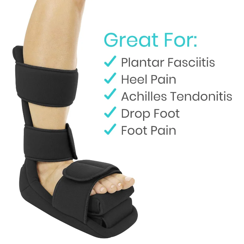 Plantar Fasciitis Night Splint Plus Trigger Point Spike Ball Soft Leg Brace Support, Orthopedic Sleeping Immobilizer Stretch