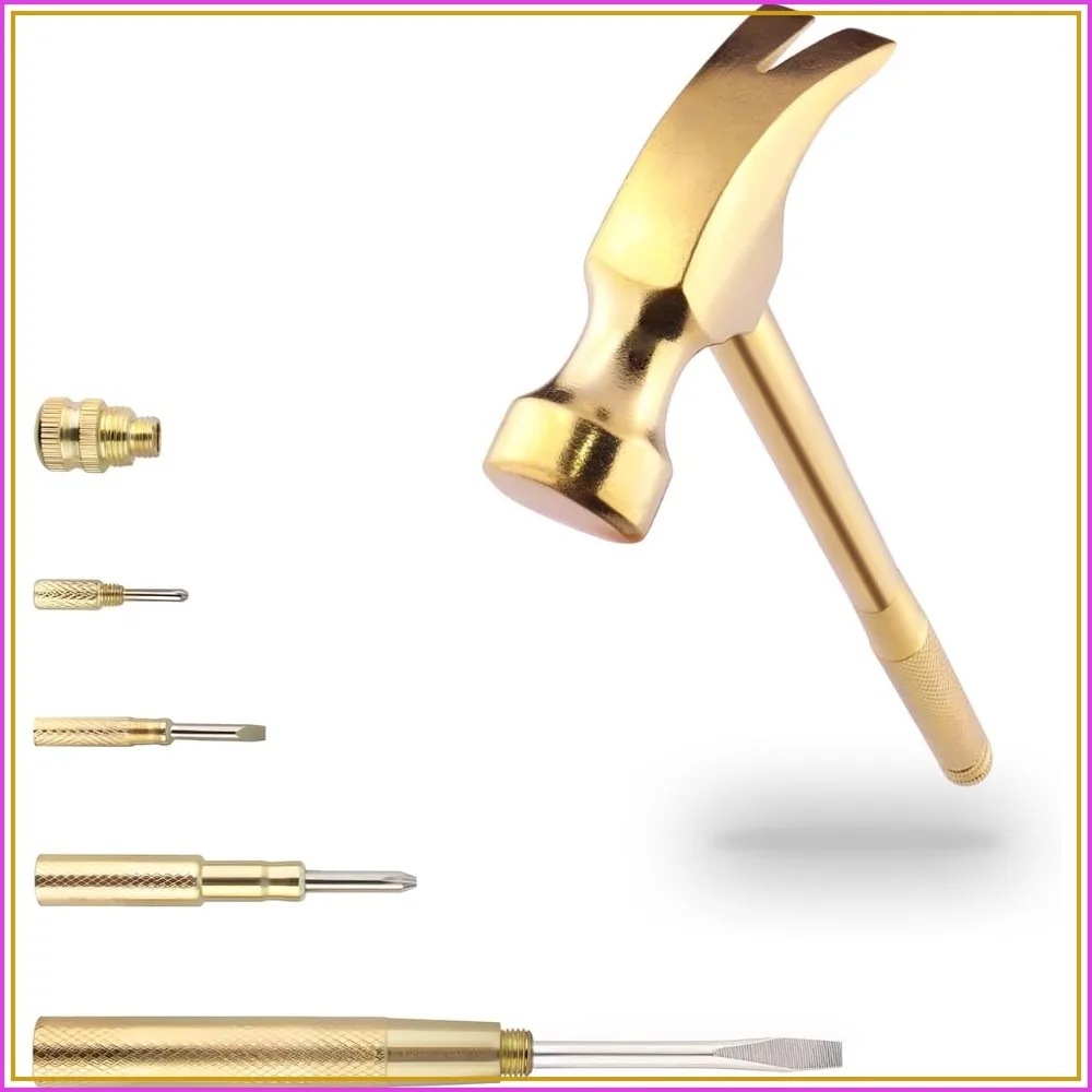 6 in 1 Multifunction Hammer with Screwdriver Claw Hammer, Portable Metal Mini Tool