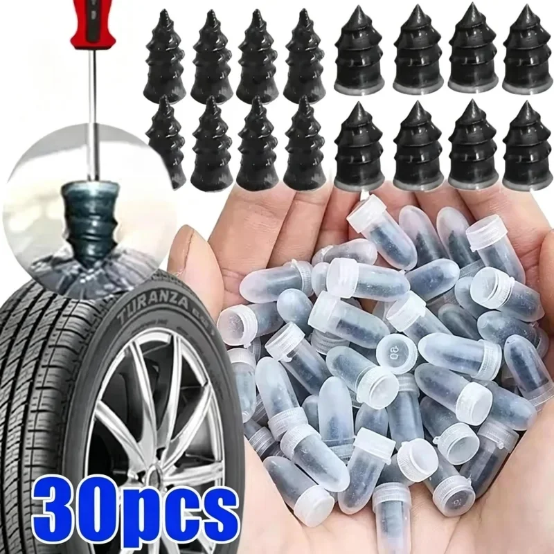 10/20/30Pcs Car Tyre Repair Rubber Nails Set Universal Cars Motorcycle Patch Nails Truck Bicycle Scooter Puncture Repair Tools