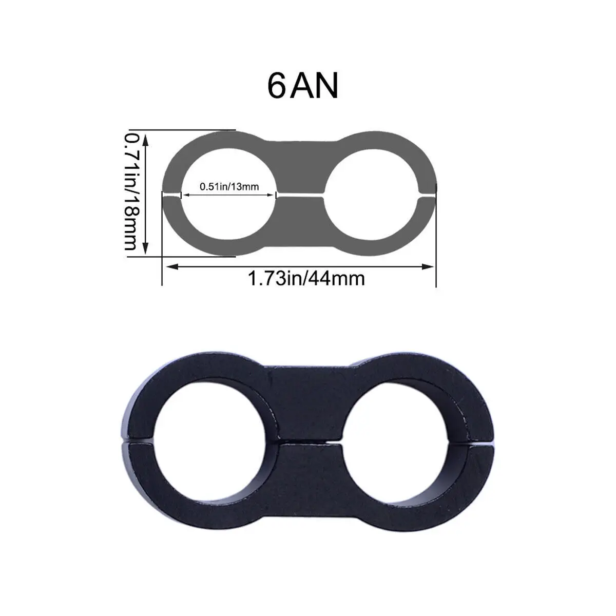 4Pcs/lot 6AN Hose Separator Clamp Bracket Adapter For 3/8" Oil Fuel Hose,Oil Line, Brake Line Separator Bracket 6
