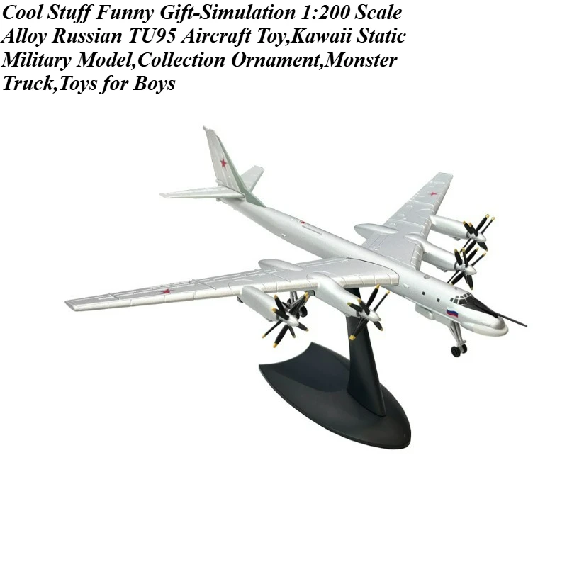 

Cool Stuff Funny Gift-1:200 Scale Alloy Russian TU95 Aircraft Toy,Kawaii Static Military Model,Collection Ornament,Toys for Boys