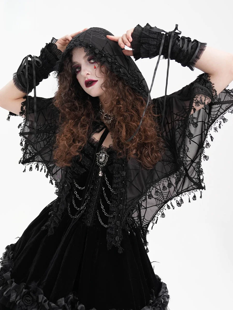 

Gothic Devil Fashion Original Lolita Shawl CA047 Polyester Fiber Winter Summer Scarf Trendy Gothic Style Accessory