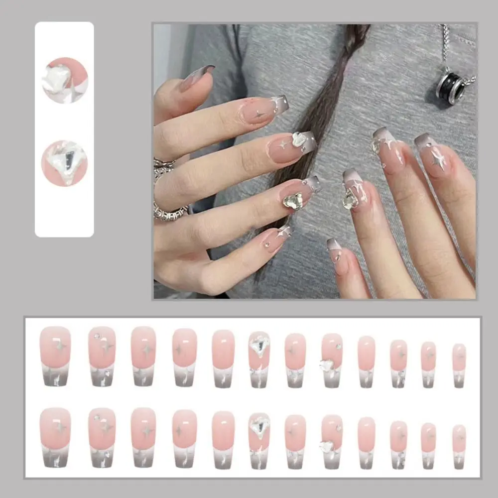 Nail Accessories False Nails Full Cover Nail Art Tips Nail Supplies Fake Nails Pink Blue Gold Moon Star Fake Nail Extension