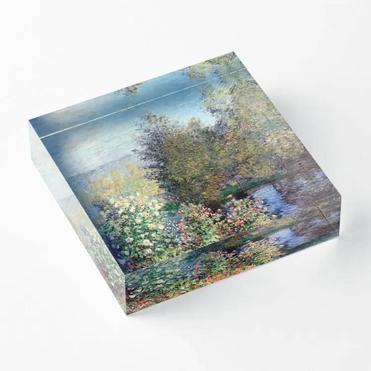 Claude Monet Corner Of The Garden At Mon  Acrylic Block Photos Room Wedding Bedroom Home Stamping Funny Clear Family Cute Pad