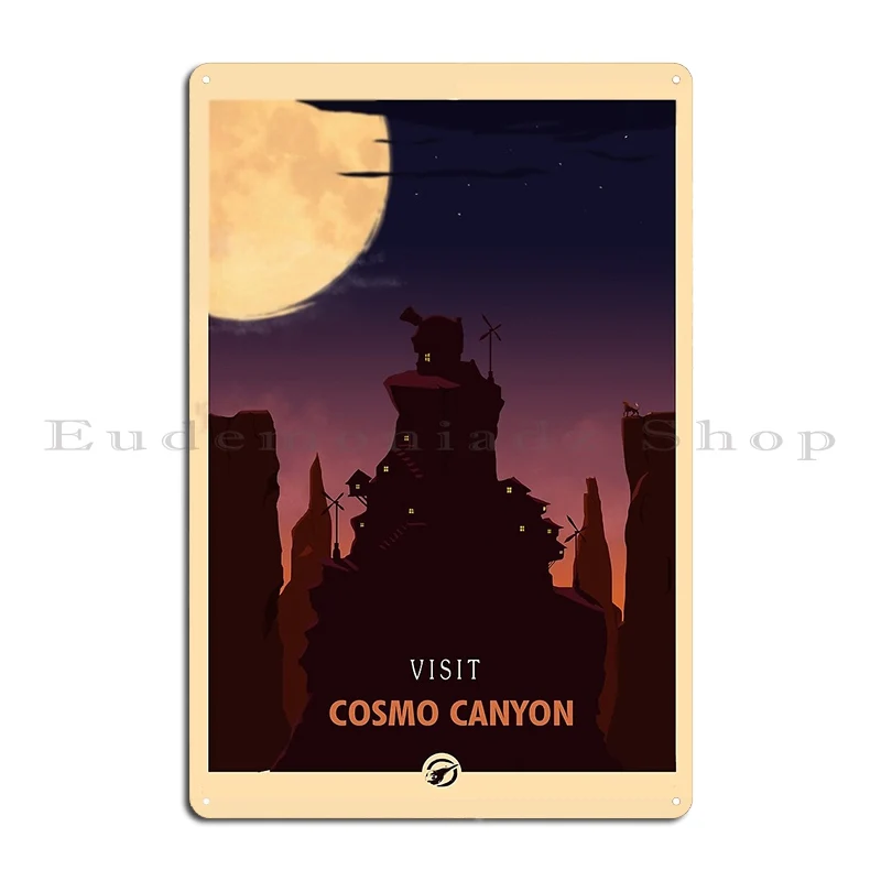 Visit Cosmo Canyon Minimalist Travel Style Video Game Art Metal Plaque Home Create Party Wall Plaque Club Tin Sign Poster