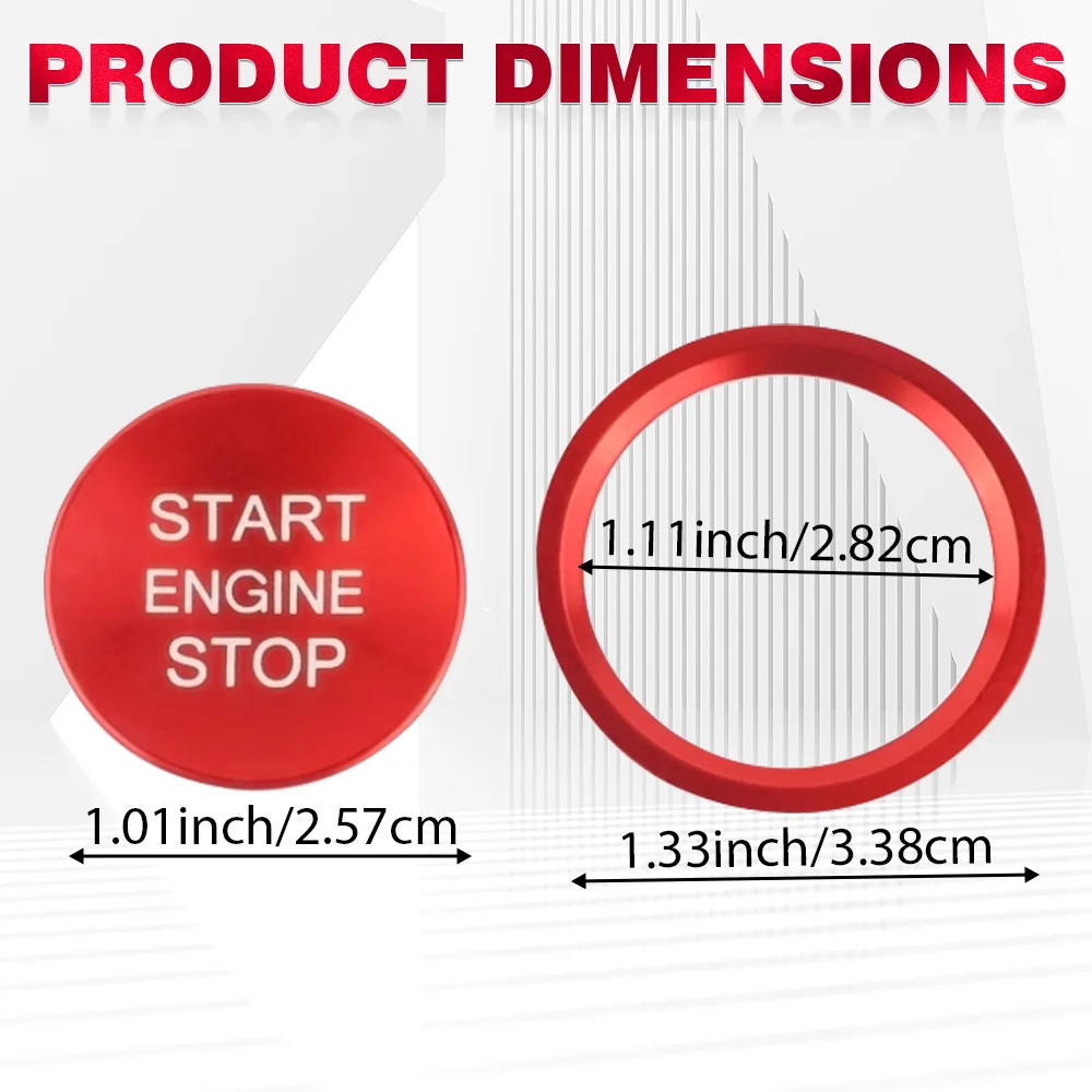 Car Engine Start Button Ignition Key Ring Cover Trim for Audi A3 A4 A4L A5 A6 A6L A7 A8 Q3 Q5 Q7 S3 S4 S5 S6 S7 S8 Aluminum view 6