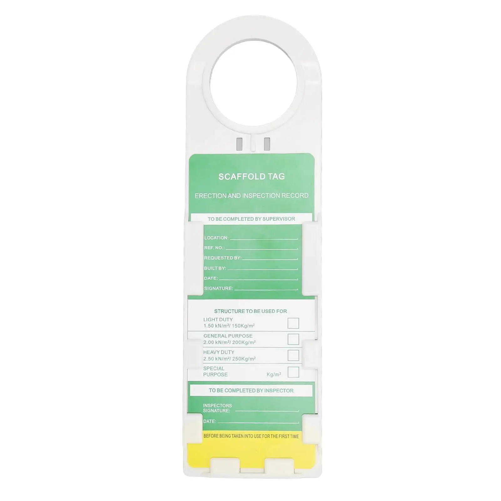 

Reusable Safety Inspection Tags for Scaffold Holds - for accident Prevention Warning Signs & Inserts