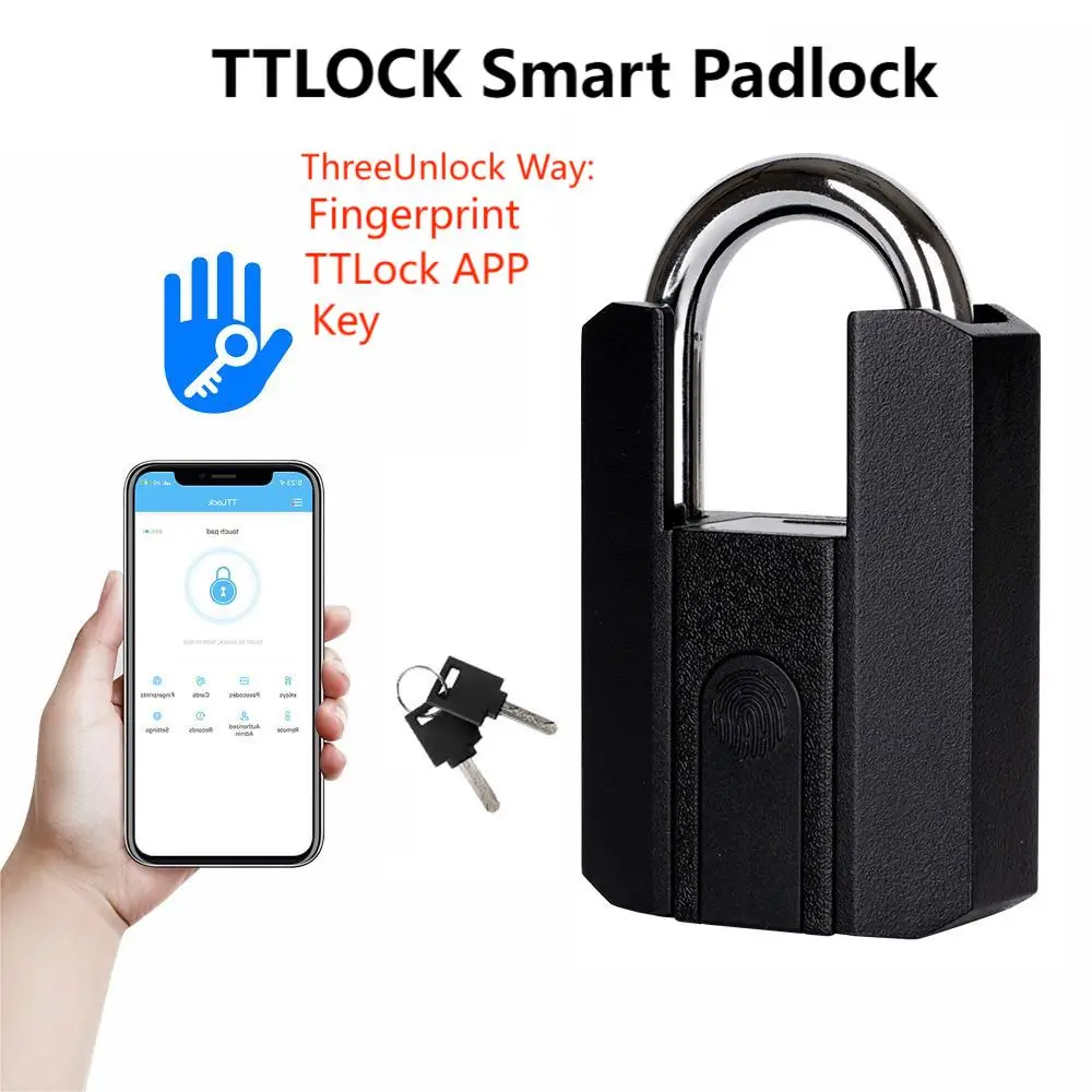 

TTLock APP Smart Padlock Fingerprint Lock Bluetooth Unlocking Keyless Door Lock Type-C Charging Portable Anti-theft Padlock