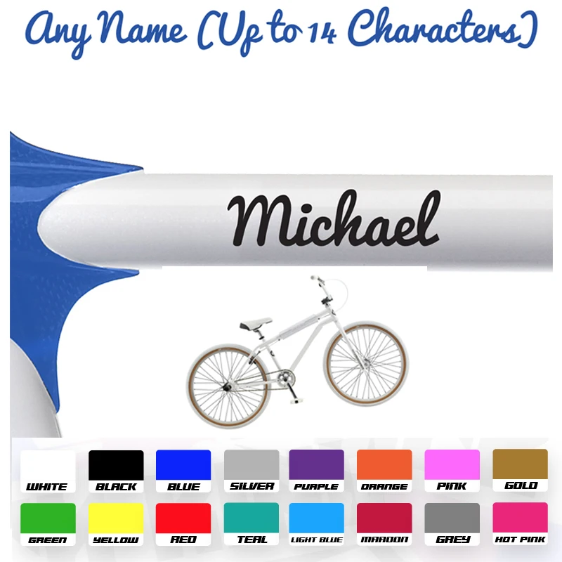 2pcs Name Sticker for Bike Waterproof Decorative Vinyle Decal for Bicyle Name Personalised Label for Cycling Helmet