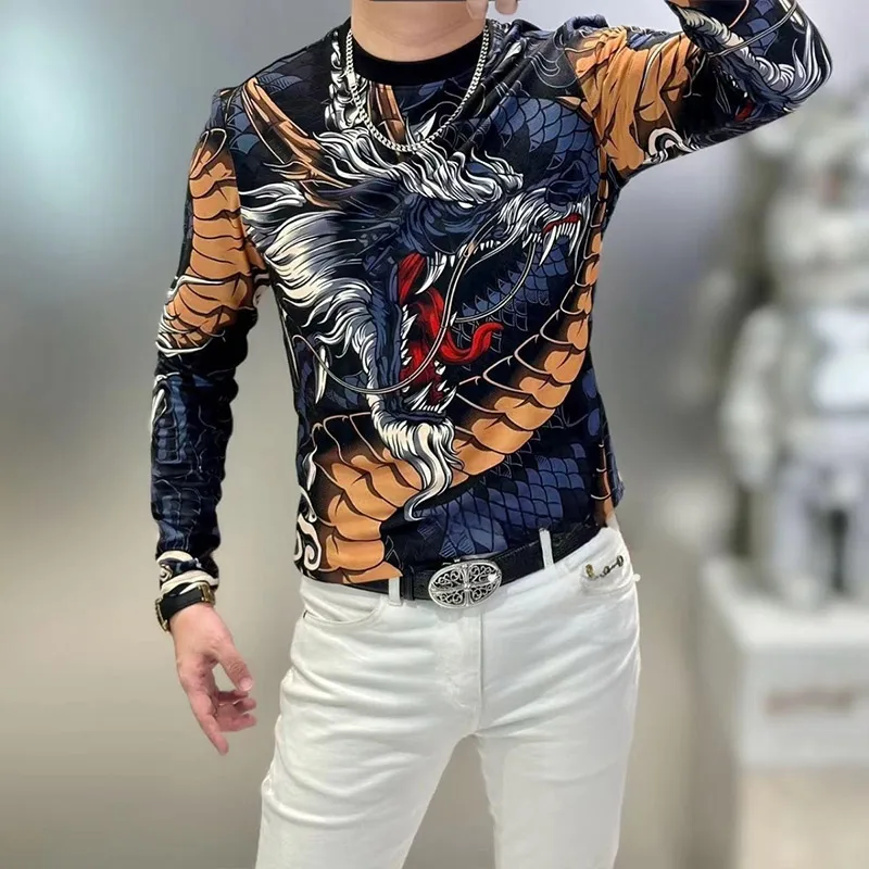 Autumn Winter KPOP Fashion Style Harajuku Slim Fit Ropa Hombre Loose Casual All Match Plush Tops Insert Long Sleeve Sweatshirt