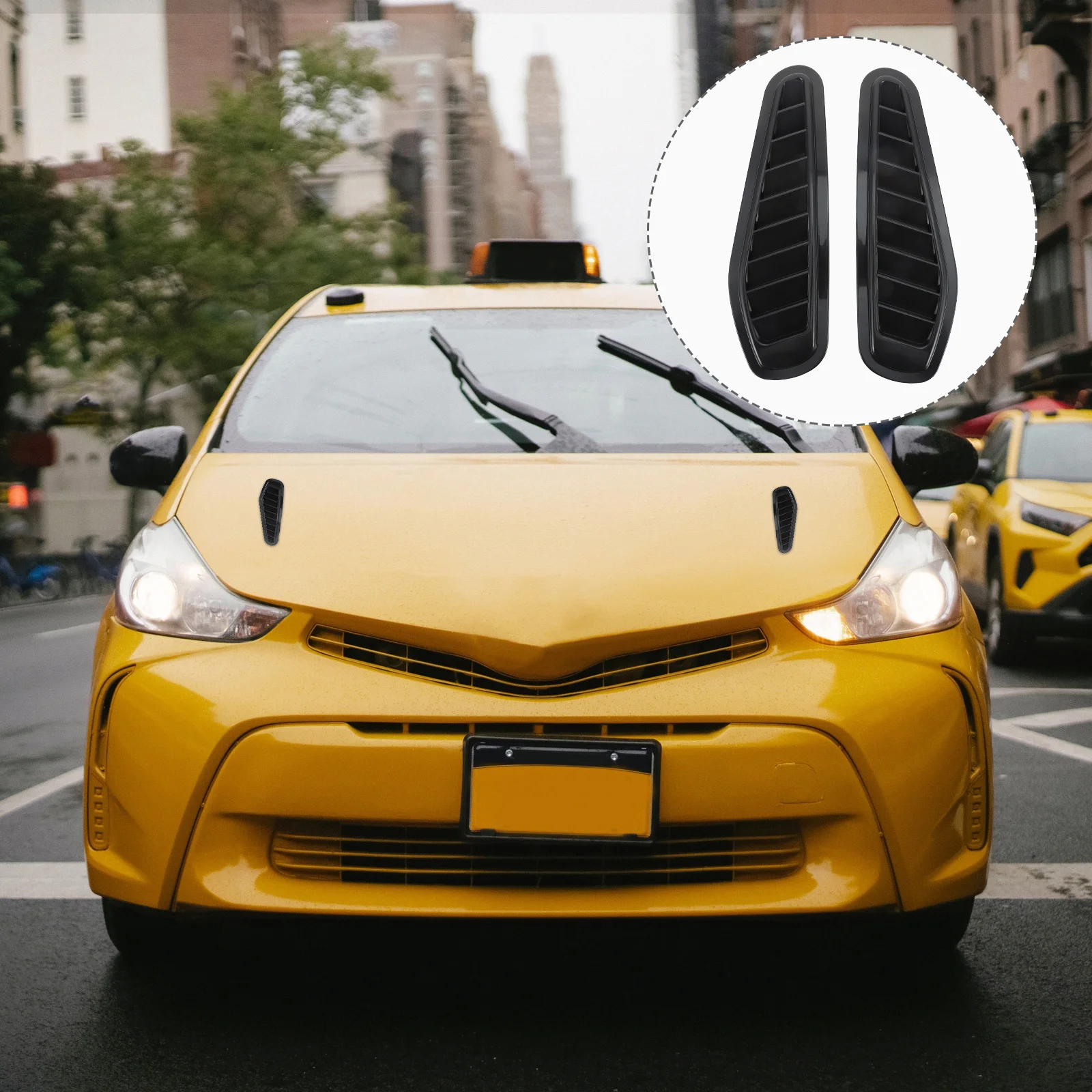 

1Pair Car Hood Vent Decoration Universal Air Flow Intake Cover Easy Install Lightweight Durable Car Bonnet Accessories