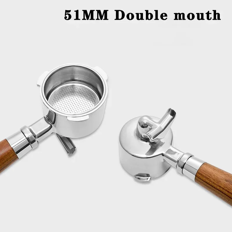 51mm 3 Ears Coffee Portafilter for Delonghi Dedica Ec680/685 Coffee Machine Stainless Steel Double Spout Coffee Handle Utensil