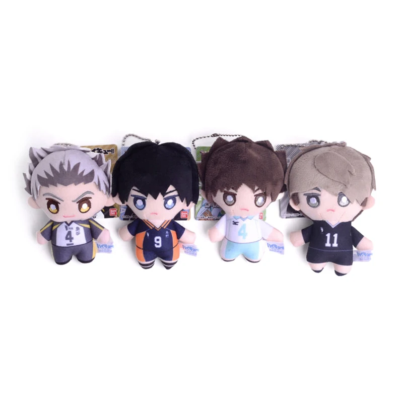 10cm Mini Haikyuu Plush Toy Volleyball Stuffed Doll Hinata Shoyo Tobio Kageyama Yu Nishinoya Plush Pendant Keychain Toy Gift