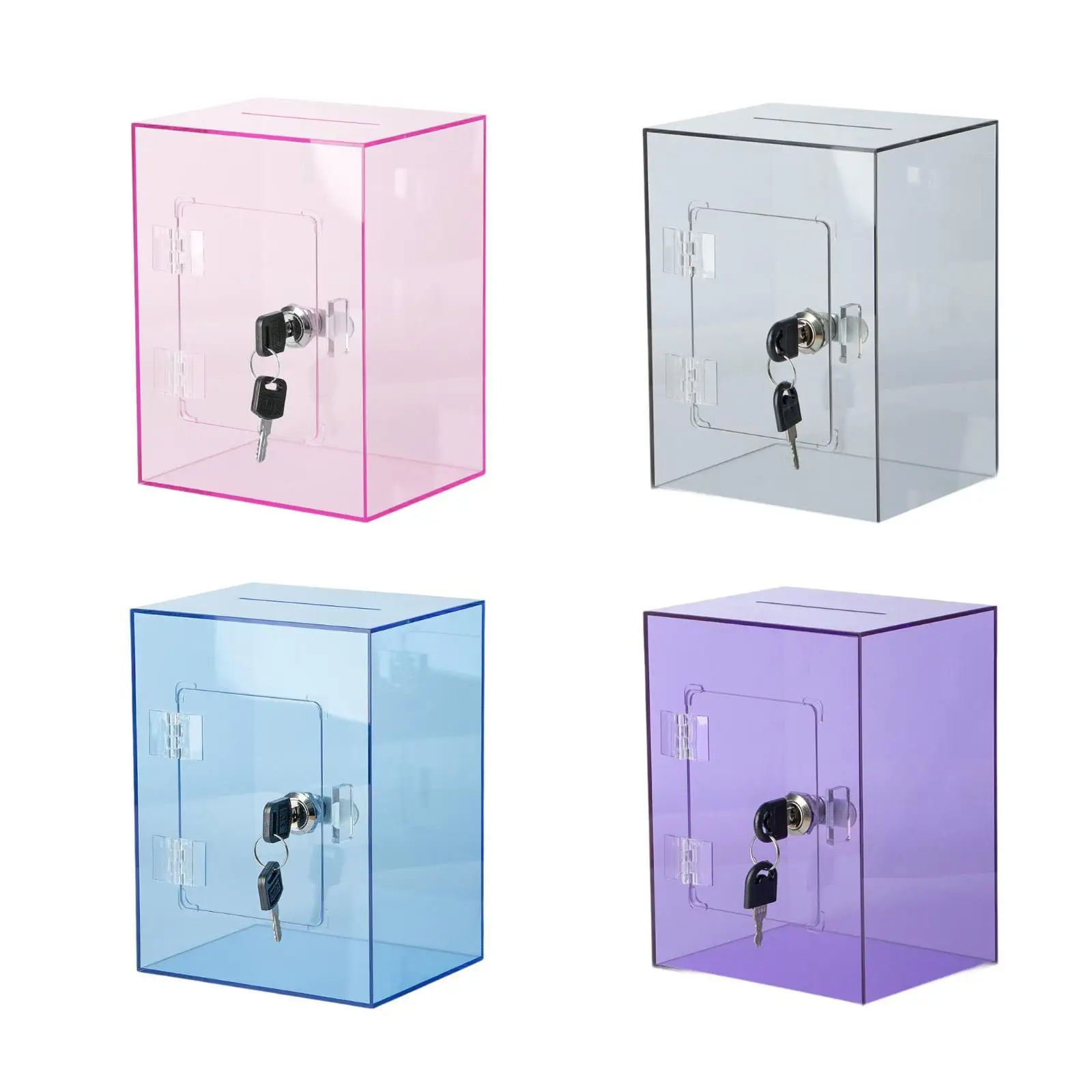 Acrylic Money Saving Box Lockable Stable Home Ornaments Kids Saving Pot Coin Container Transparent Savings Jar for Kids Office