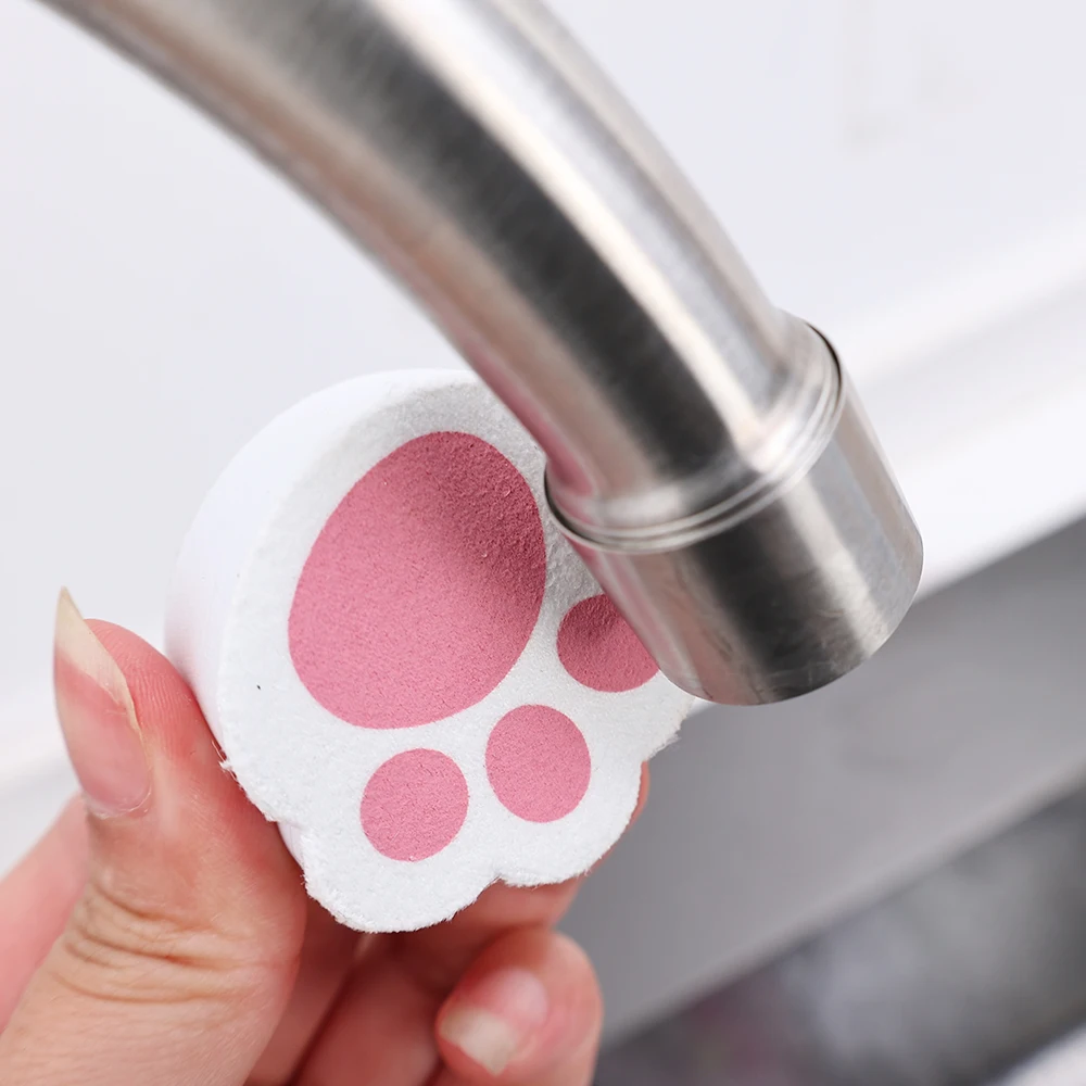 1pc Home Accessories Mirror Dish Cleaner Cat-Claw Mirror Sponge Scrubber Bathroom Sink Scrubber